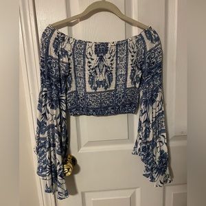 Free People Off the Shoulder Crop Top